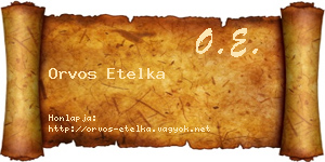 Orvos Etelka névjegykártya